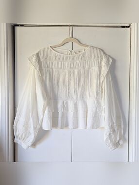 Loeffler Randall Pintuck Peasant Blouse
